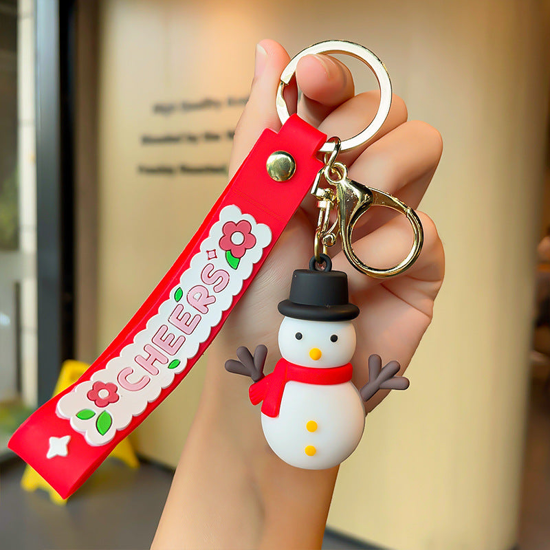 Wholesale Christmas Series Cartoon Elk Socks Silicone Keychain